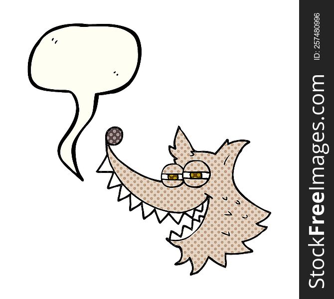 Comic Book Speech Bubble Cartoon Crazy Wolf