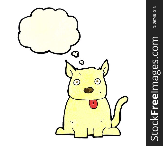 Cartoon Dog Sticking Out Tongue With Thought Bubble