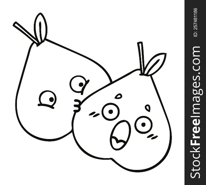 Line Drawing Cartoon Pears