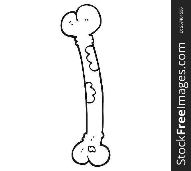 black and white cartoon bone