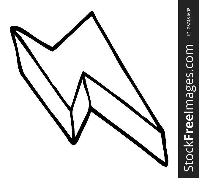 line drawing cartoon decorative lightning bolt