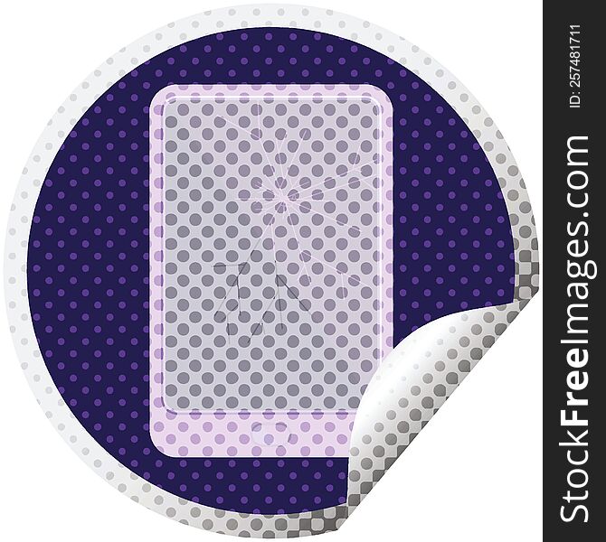 broken electronic tablet vector circular sticker