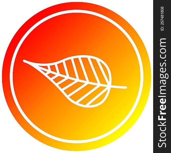 Natural Leaf Circular In Hot Gradient Spectrum