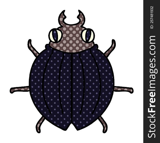 Quirky Comic Book Style Cartoon Beetle