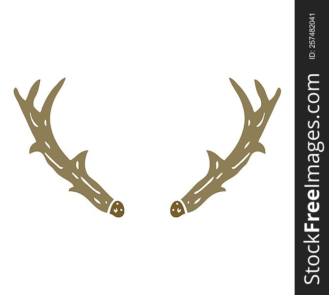 Flat Color Illustration Cartoon Antlers