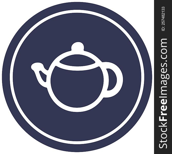 tea pot circular icon