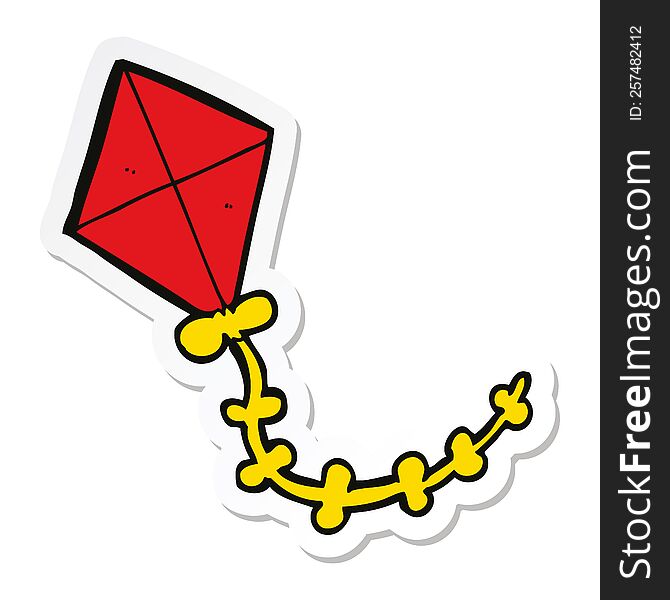 Sticker Of A Cartoon Kite