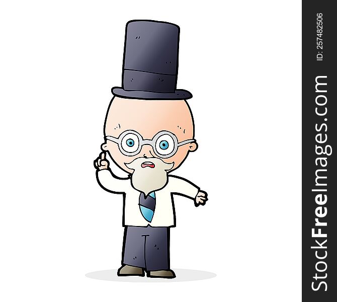 Cartoon Man Wearing Top Hat