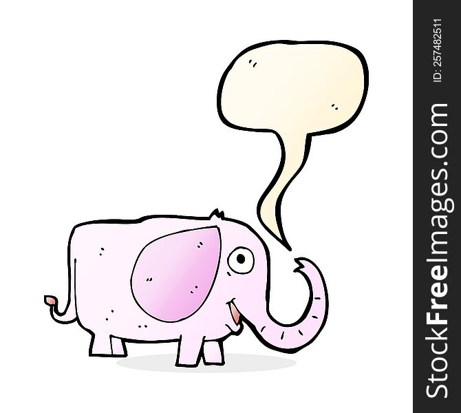 cartoon baby elephant with speech bubble