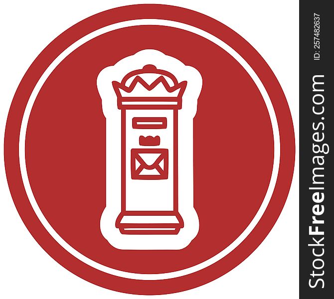 British postbox circular icon symbol