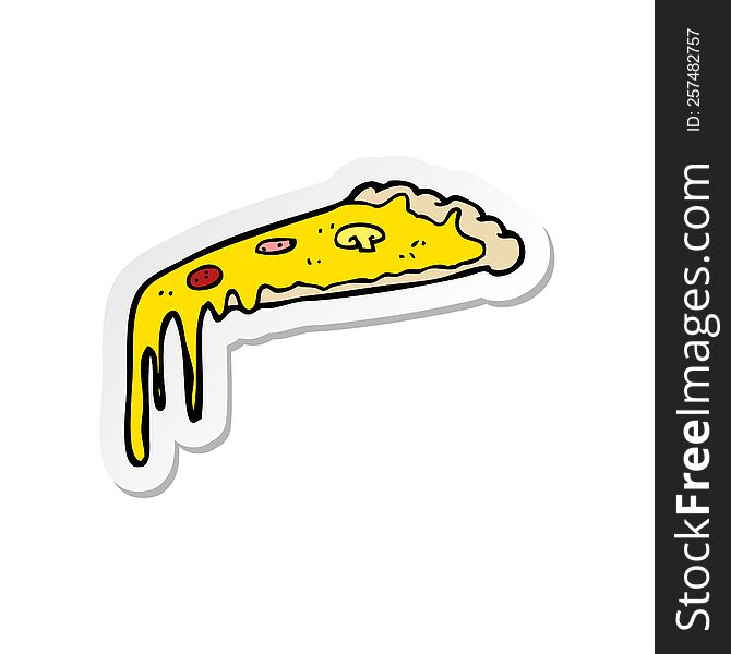 Sticker Of A Cartoon Pizza