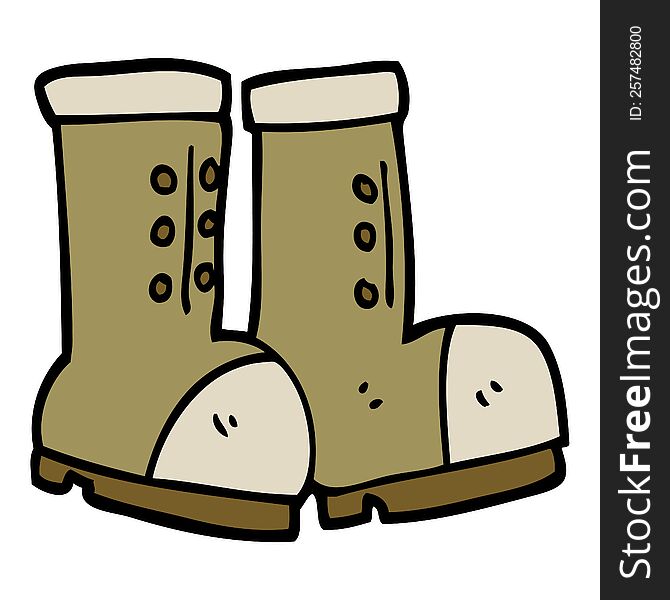 hand drawn doodle style cartoon work boots