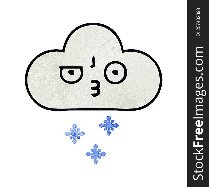 retro grunge texture cartoon snow cloud