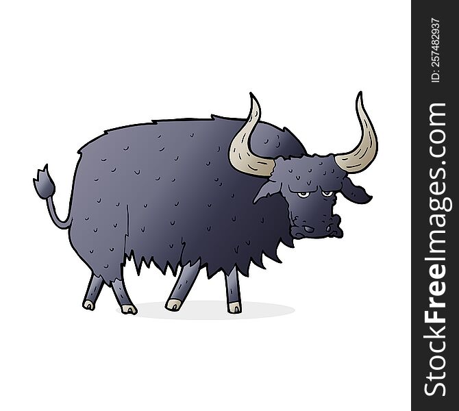 cartoon annoyed hairy ox