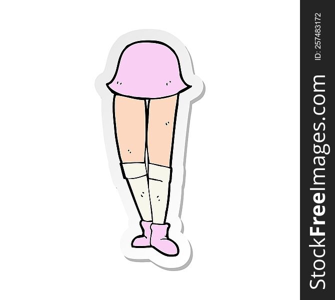 sticker of a cartoon female legs