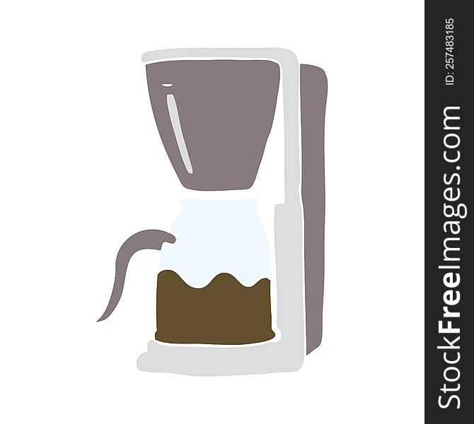 flat color illustration of coffee maker. flat color illustration of coffee maker