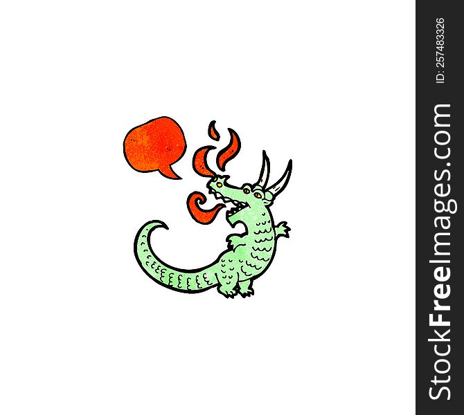 cute fire breathing dragon cartoon