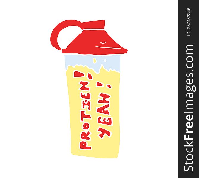 flat color illustration of protein shake. flat color illustration of protein shake