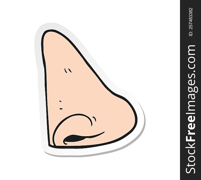 Sticker Of A Cartoon Human Nose