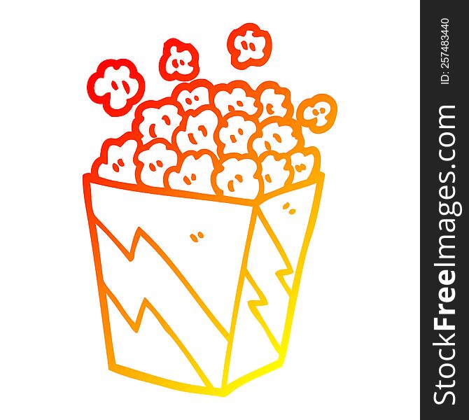 Warm Gradient Line Drawing Cartoon Cinema Popcorn