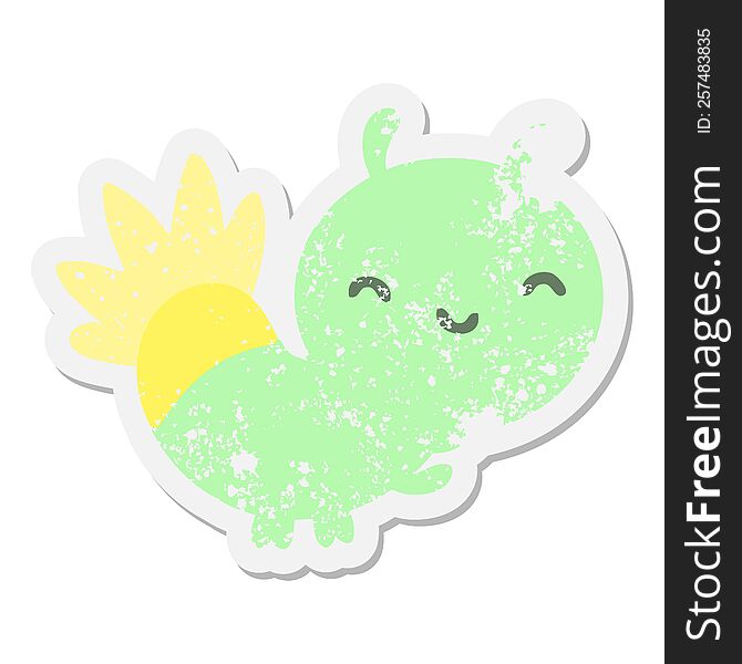 cute cartoon glow bug grunge sticker