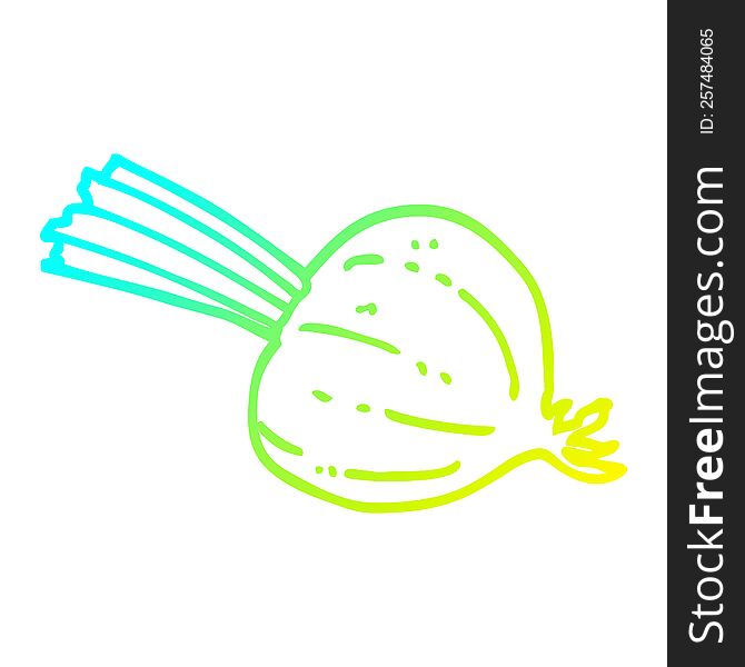 cold gradient line drawing of a cartoon fresh beet