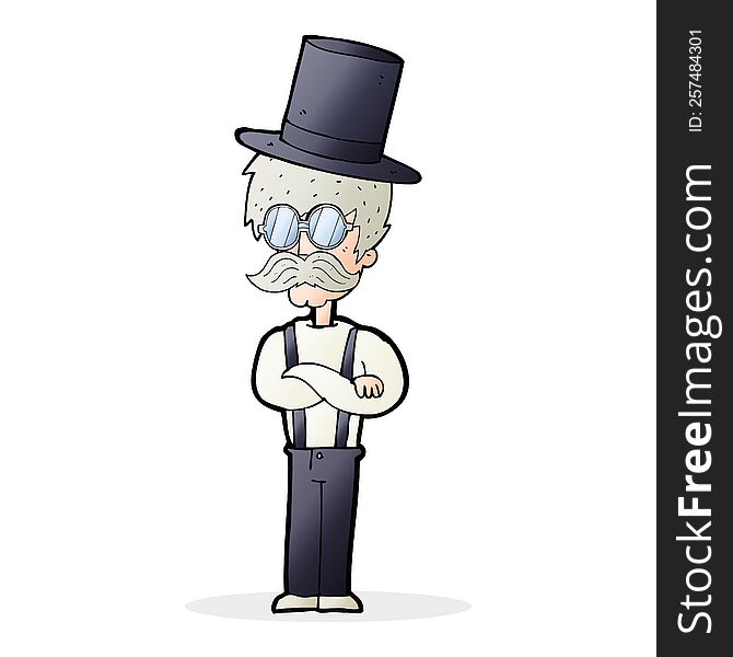 cartoon man wearing hat