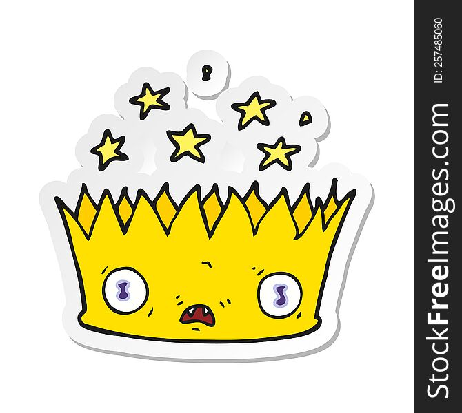 sticker of a cartoon magic crown