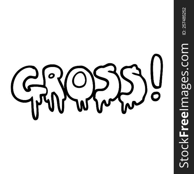 Line Drawing Cartoon Font Gross