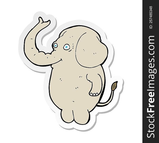 Sticker Of A Cartoon Funny Elephant