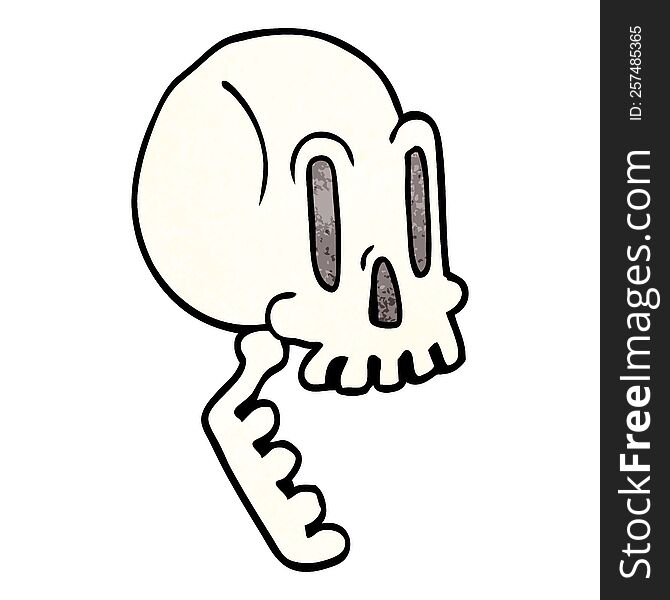 cartoon doodle of a skull