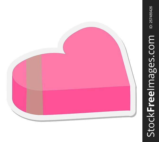 valentine heart shaped chocolate box sticker