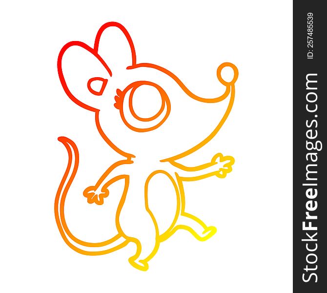 warm gradient line drawing of a cute mouse