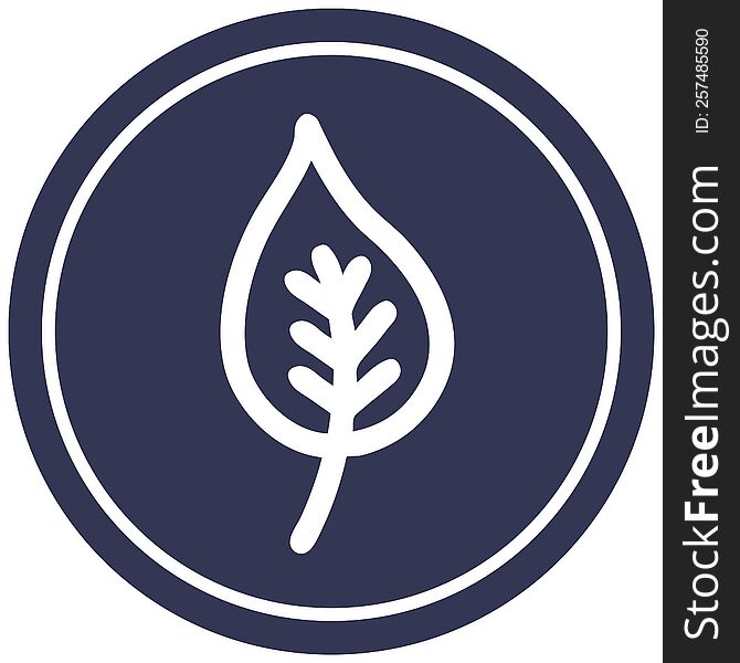 natural leaf circular icon symbol