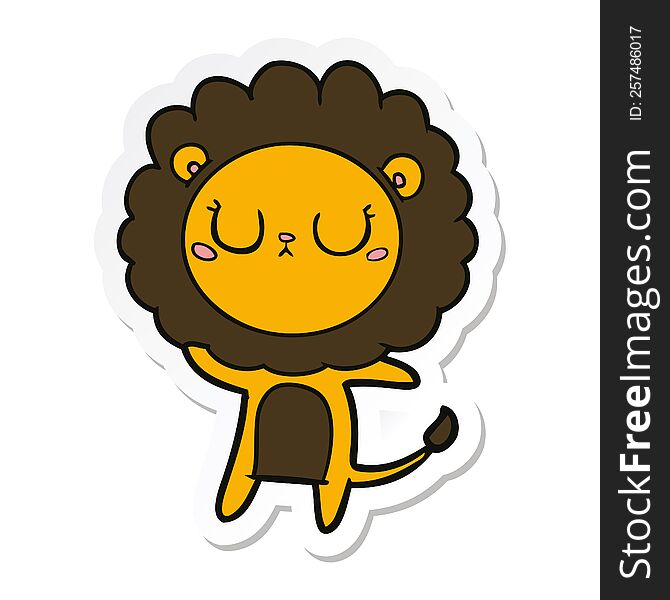 sticker of a cartoon lion