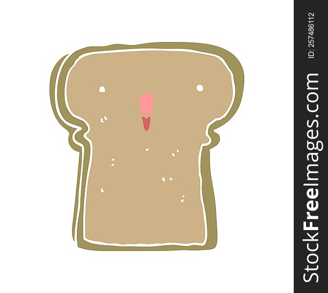 cute flat color style cartoon toast