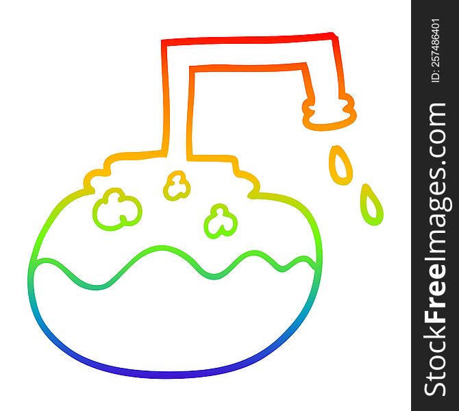 Rainbow Gradient Line Drawing Cartoon Bubbling Chemicals