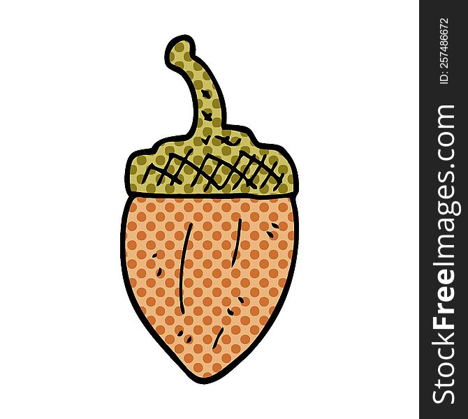 cartoon doodle acorn