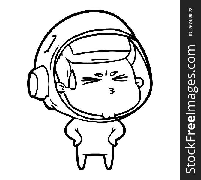 cartoon stressed astronaut. cartoon stressed astronaut