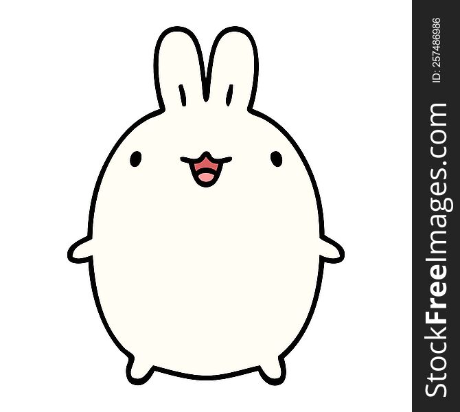 cartoon of a happy rotund bunny rabbit. cartoon of a happy rotund bunny rabbit