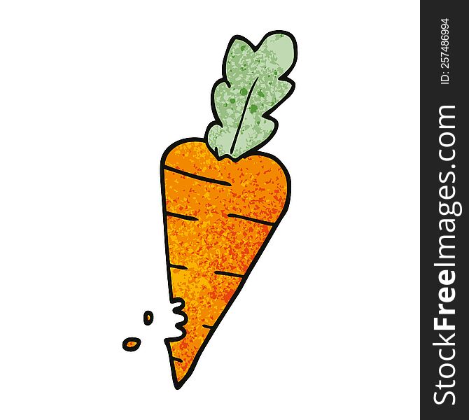 Cartoon Doodle Carrot With Bite Marks