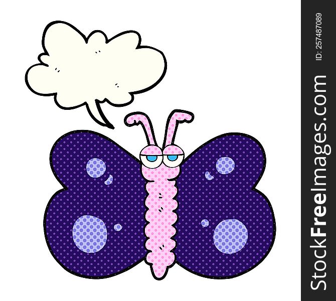 Comic Book Speech Bubble Cartoon Butterfly