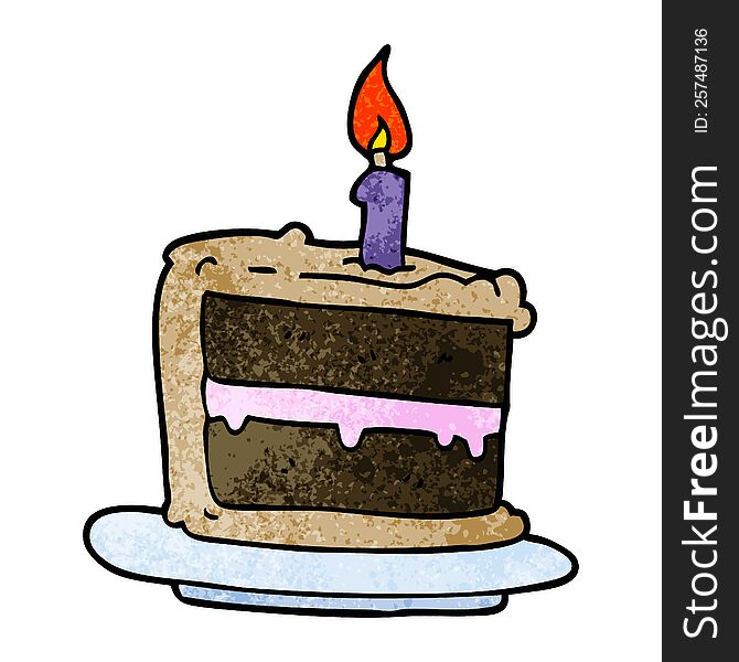 cartoon doodle birthday cake
