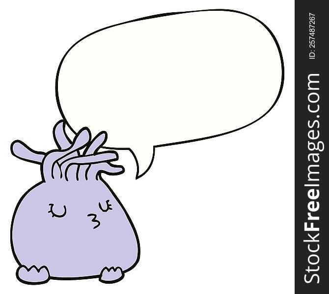 cartoon sea anemone and speech bubble