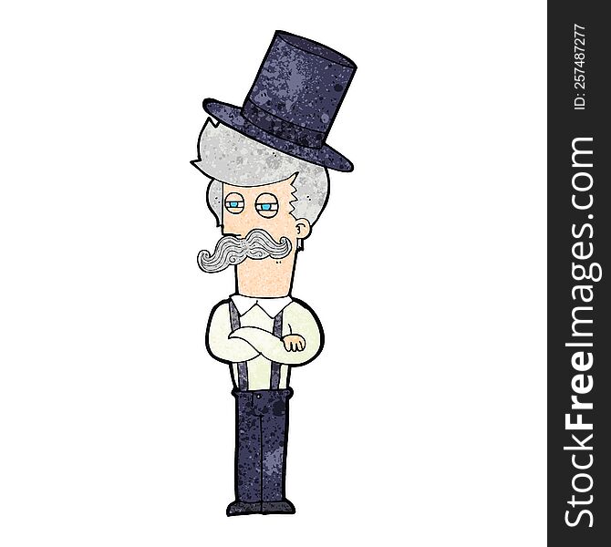 cartoon man wearing top hat