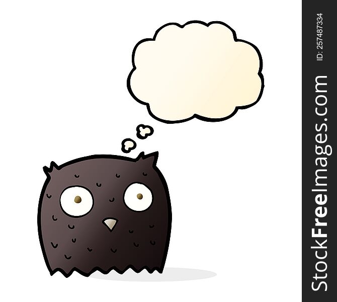 cartoon owl with thought bubble