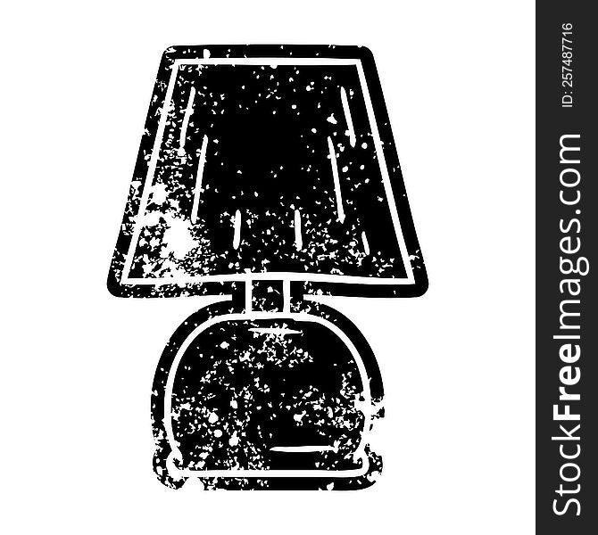 Grunge Icon Drawing Of A Bed Side Lamp