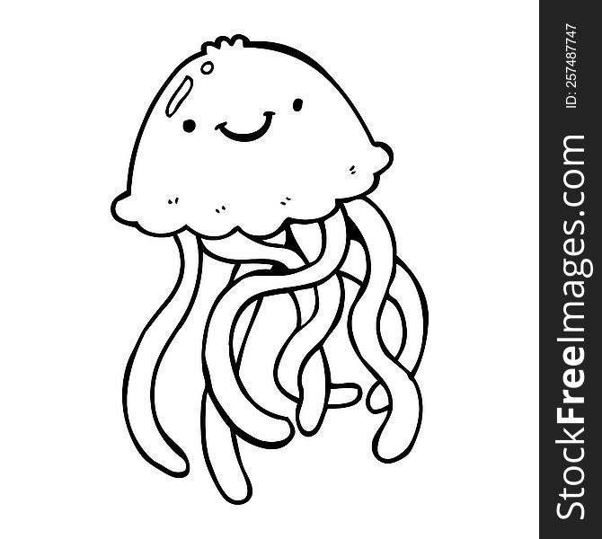 cartoon happy jellyfish