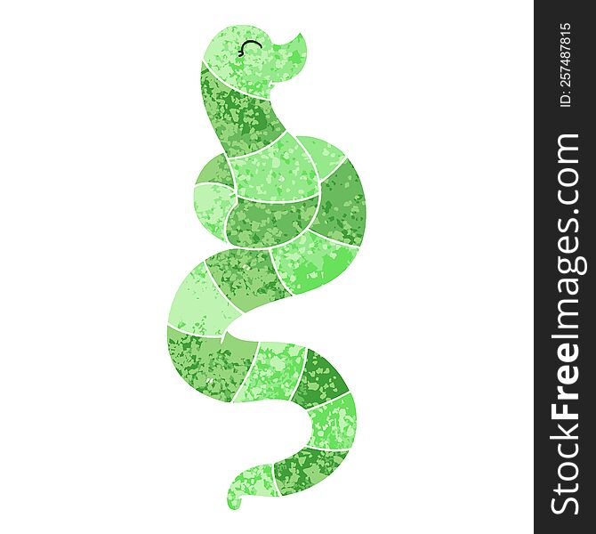 Quirky Retro Illustration Style Cartoon Snake