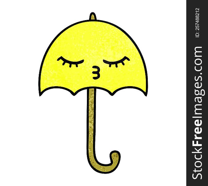 Retro Grunge Texture Cartoon Umbrella